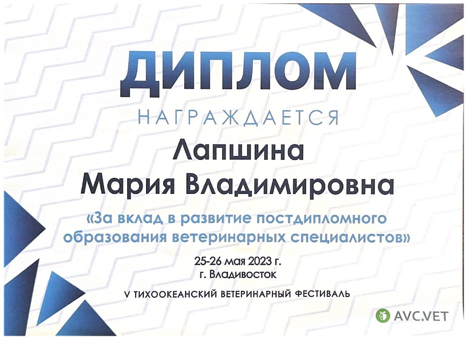 Сертификат Марии Лапшиной о повышении квалификации, 16